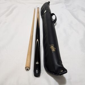 Dufferin 19oz Pool Billiard Cue 57.5" Wood 2 Piece With Soft Case Made In Canada